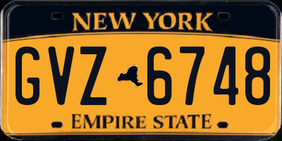 NY license plate GVZ6748
