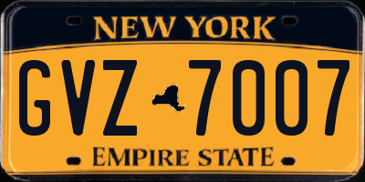 NY license plate GVZ7007