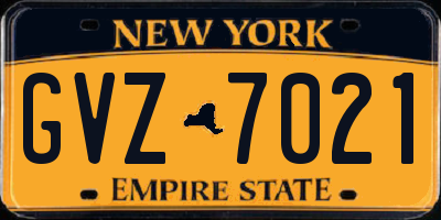 NY license plate GVZ7021