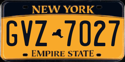 NY license plate GVZ7027