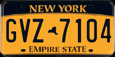 NY license plate GVZ7104
