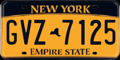 NY license plate GVZ7125