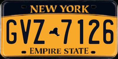 NY license plate GVZ7126