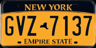 NY license plate GVZ7137