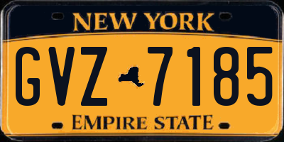 NY license plate GVZ7185