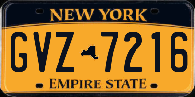 NY license plate GVZ7216