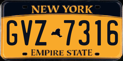 NY license plate GVZ7316