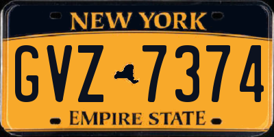 NY license plate GVZ7374