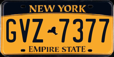 NY license plate GVZ7377