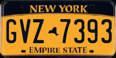 NY license plate GVZ7393