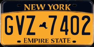 NY license plate GVZ7402
