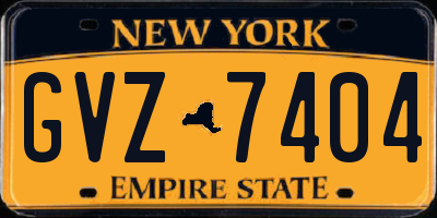 NY license plate GVZ7404
