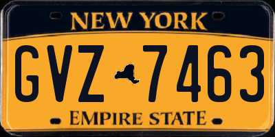 NY license plate GVZ7463