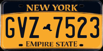NY license plate GVZ7523