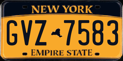 NY license plate GVZ7583