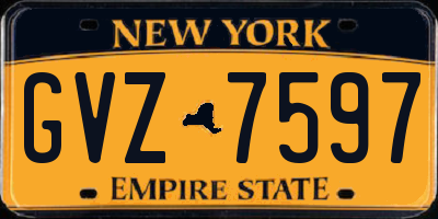 NY license plate GVZ7597