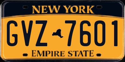 NY license plate GVZ7601