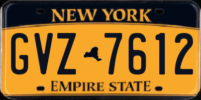 NY license plate GVZ7612