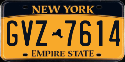 NY license plate GVZ7614