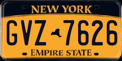 NY license plate GVZ7626