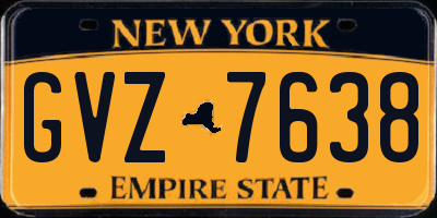 NY license plate GVZ7638
