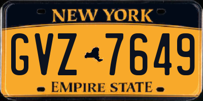 NY license plate GVZ7649
