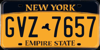 NY license plate GVZ7657