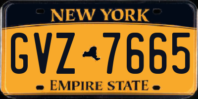 NY license plate GVZ7665