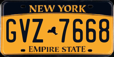 NY license plate GVZ7668
