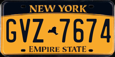 NY license plate GVZ7674