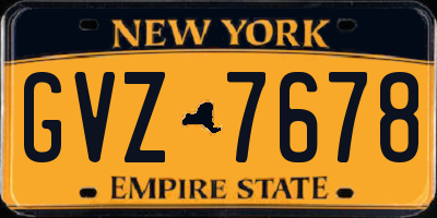 NY license plate GVZ7678