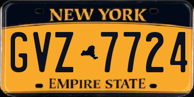 NY license plate GVZ7724