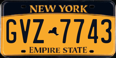 NY license plate GVZ7743