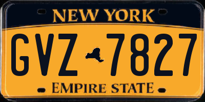 NY license plate GVZ7827
