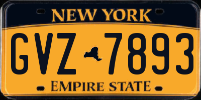 NY license plate GVZ7893
