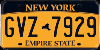 NY license plate GVZ7929
