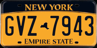 NY license plate GVZ7943