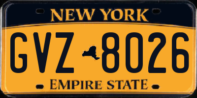 NY license plate GVZ8026