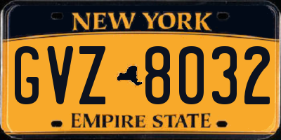 NY license plate GVZ8032