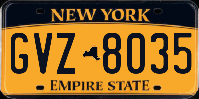 NY license plate GVZ8035