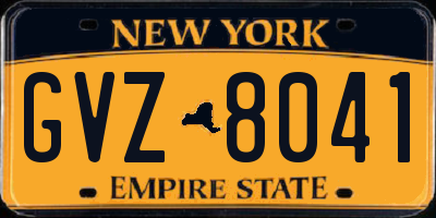 NY license plate GVZ8041