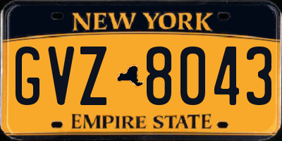 NY license plate GVZ8043