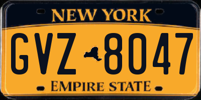 NY license plate GVZ8047