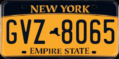 NY license plate GVZ8065