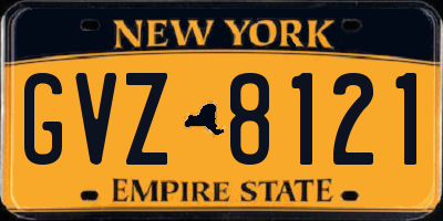 NY license plate GVZ8121