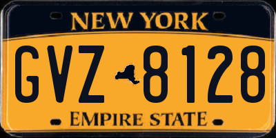 NY license plate GVZ8128
