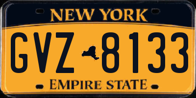 NY license plate GVZ8133