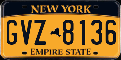 NY license plate GVZ8136