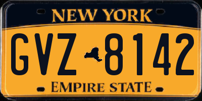 NY license plate GVZ8142