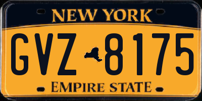 NY license plate GVZ8175